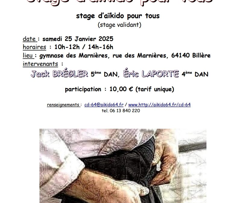 Stage CD64 animé par Jack BREGLER & Eric LAPORTE, 25/01/2025 à Billère (64)