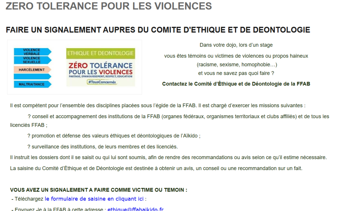 Lutte contre toutes les formes de violences : la Fédération (FFAB) et les organes territoriaux sont engagés !