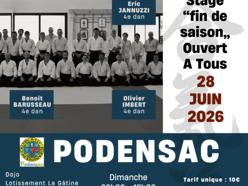 Stage Ouvert A tous, Fin de saison, Podensac (33), 28/06/2026