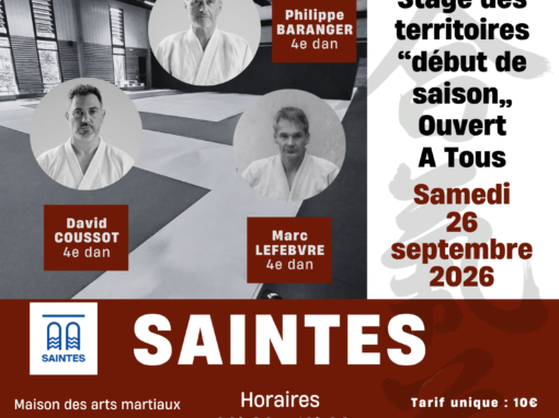 Stage Ouvert A tous : stage des territoires, « Début de saison », Saintes (17), 26/09/2026