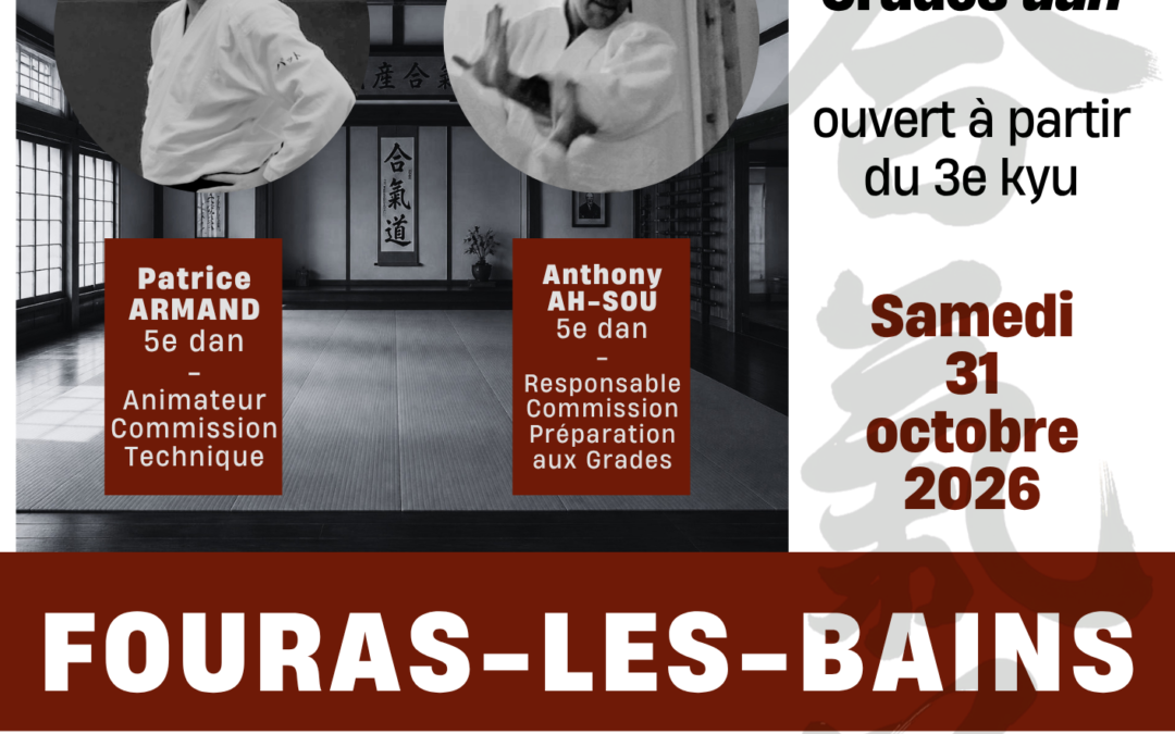 Stage : Préparation Grades dan, Fouras-Les-Bains (17), 31/10/2026