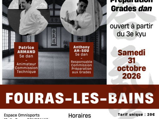 Stage : Préparation Grades dan, Fouras-Les-Bains (17), 31/10/2026